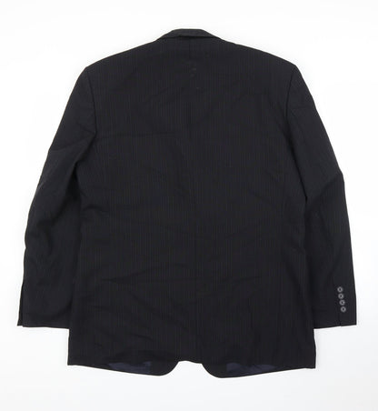 Back view of Principles men’s black striped jacket suit jacket, size 44