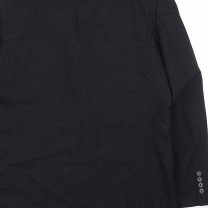 Brand and care label for Principles men’s black striped jacket suit jacket, size 44