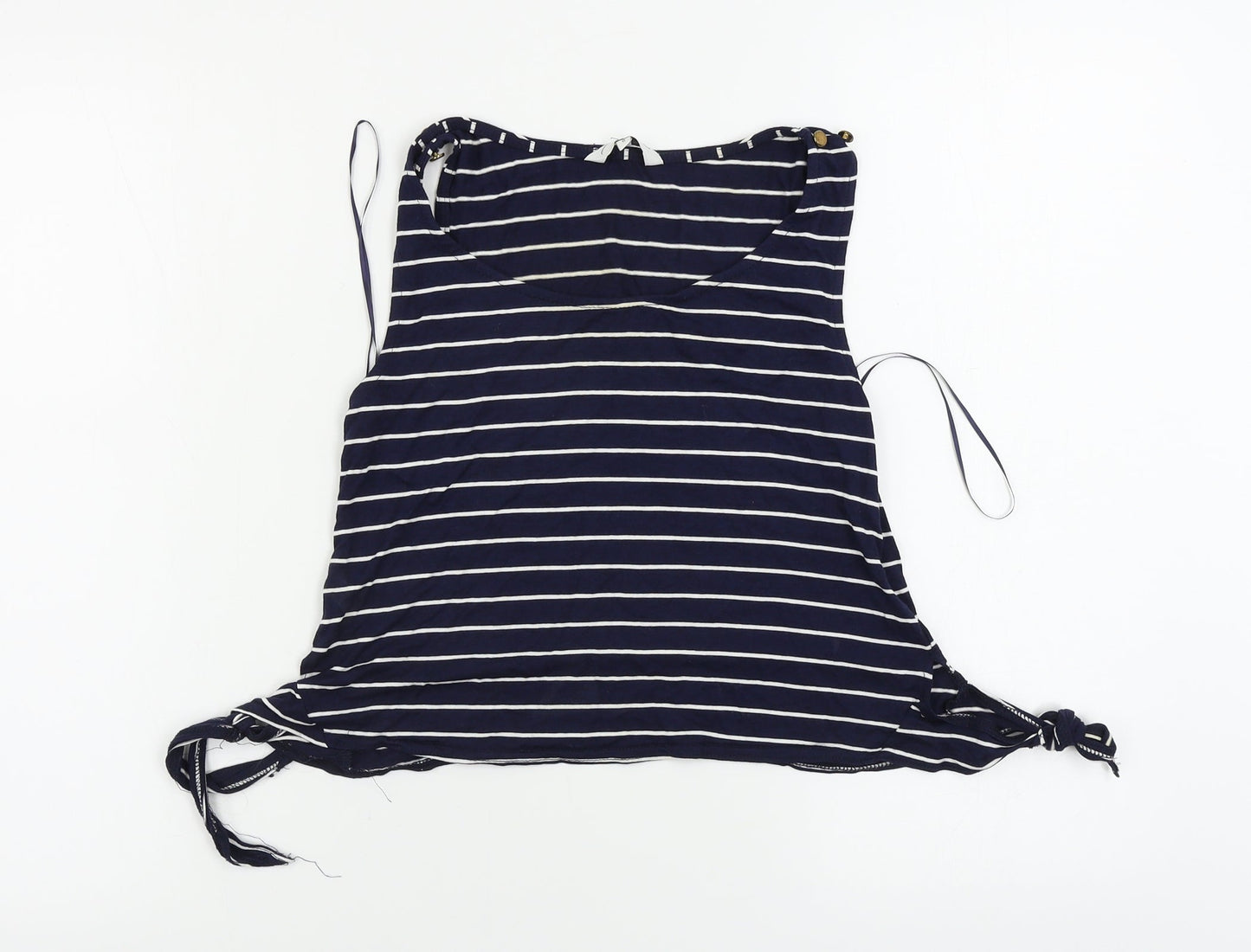 New Look Womens Blue Striped  Basic T-Shirt Size 8