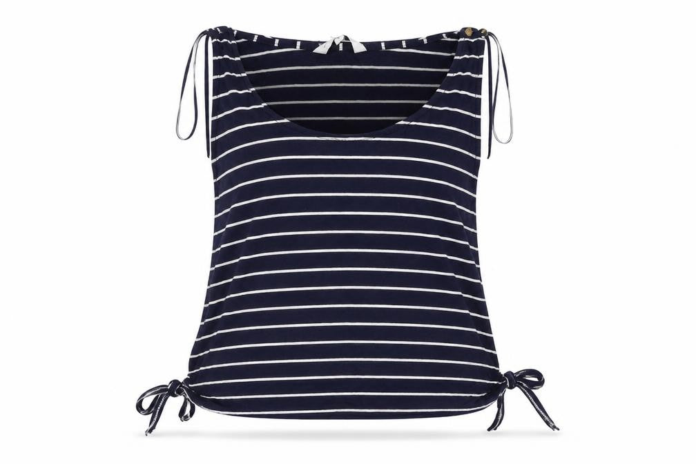 New Look Womens Blue Striped  Basic T-Shirt Size 8