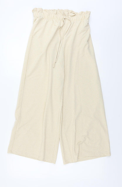 Tu Womens Yellow Check  Trousers  Size 8 L23 in