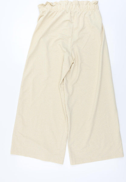 Tu Womens Yellow Check  Trousers  Size 8 L23 in