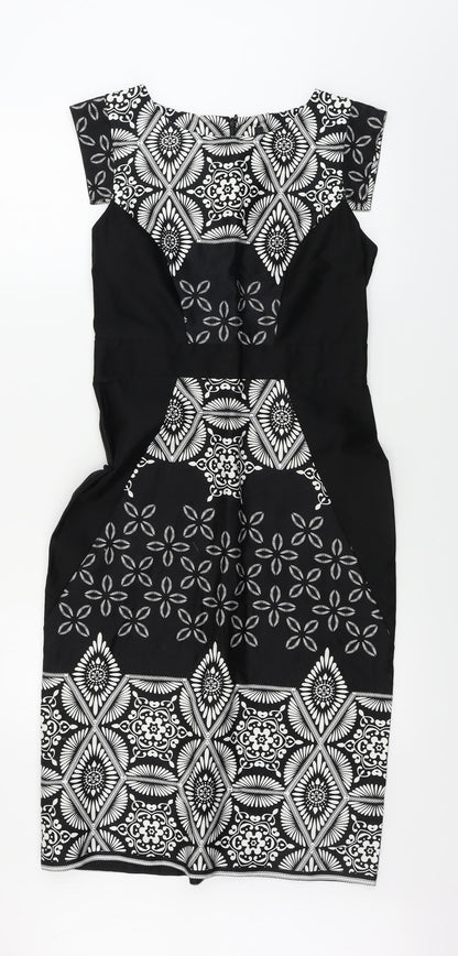 Womens Black Floral  A-Line  Size 12