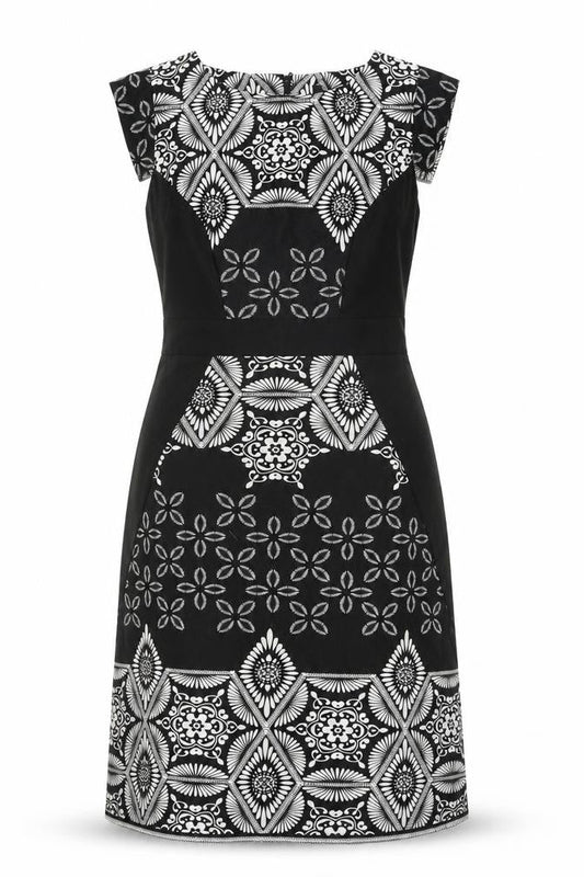 Womens Black Floral  A-Line  Size 12