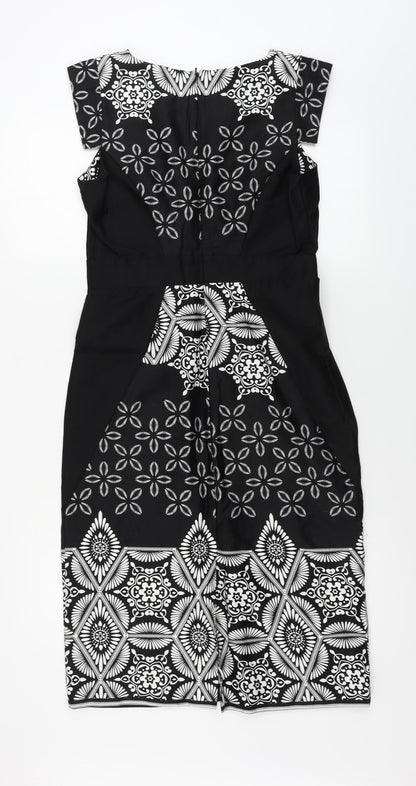 Womens Black Floral  A-Line  Size 12