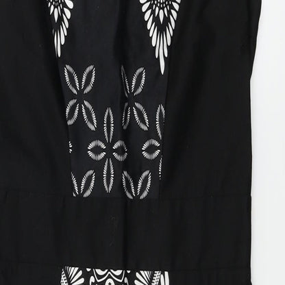 Womens Black Floral  A-Line  Size 12