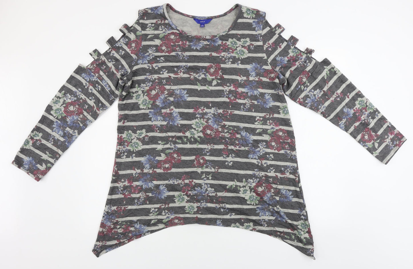 Apt. 9 Womens Black Striped  Pullover Jumper Size XL