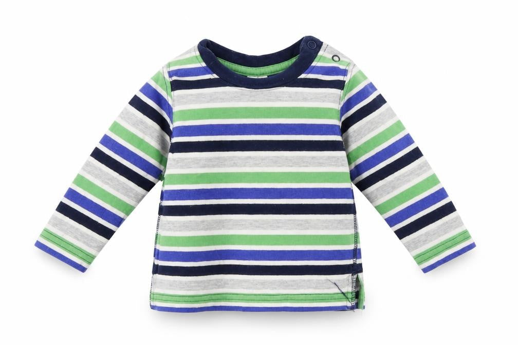 Mini Club Boys Grey Striped  Basic T-Shirt Size 3-6 Months