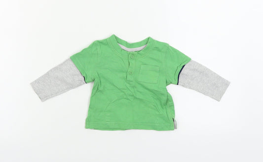 Mini Club Boys Green   Basic T-Shirt Size 3-6 Months