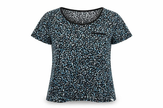 Midnight Womens Black Geometric  Basic T-Shirt Size L