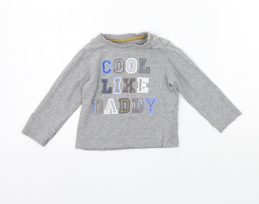 TU Girls Grey   Basic T-Shirt Size 6-9 Months