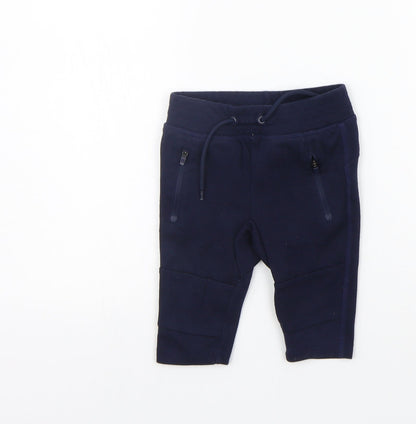 Additional front view of Gap girls’ blue jogger trousers, size 6-9, months