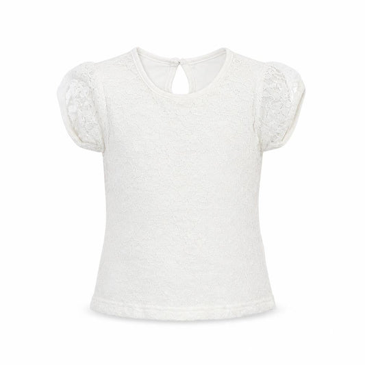 Young Dimension Girls White   Basic T-Shirt Size 4-5 Years  - washable mark