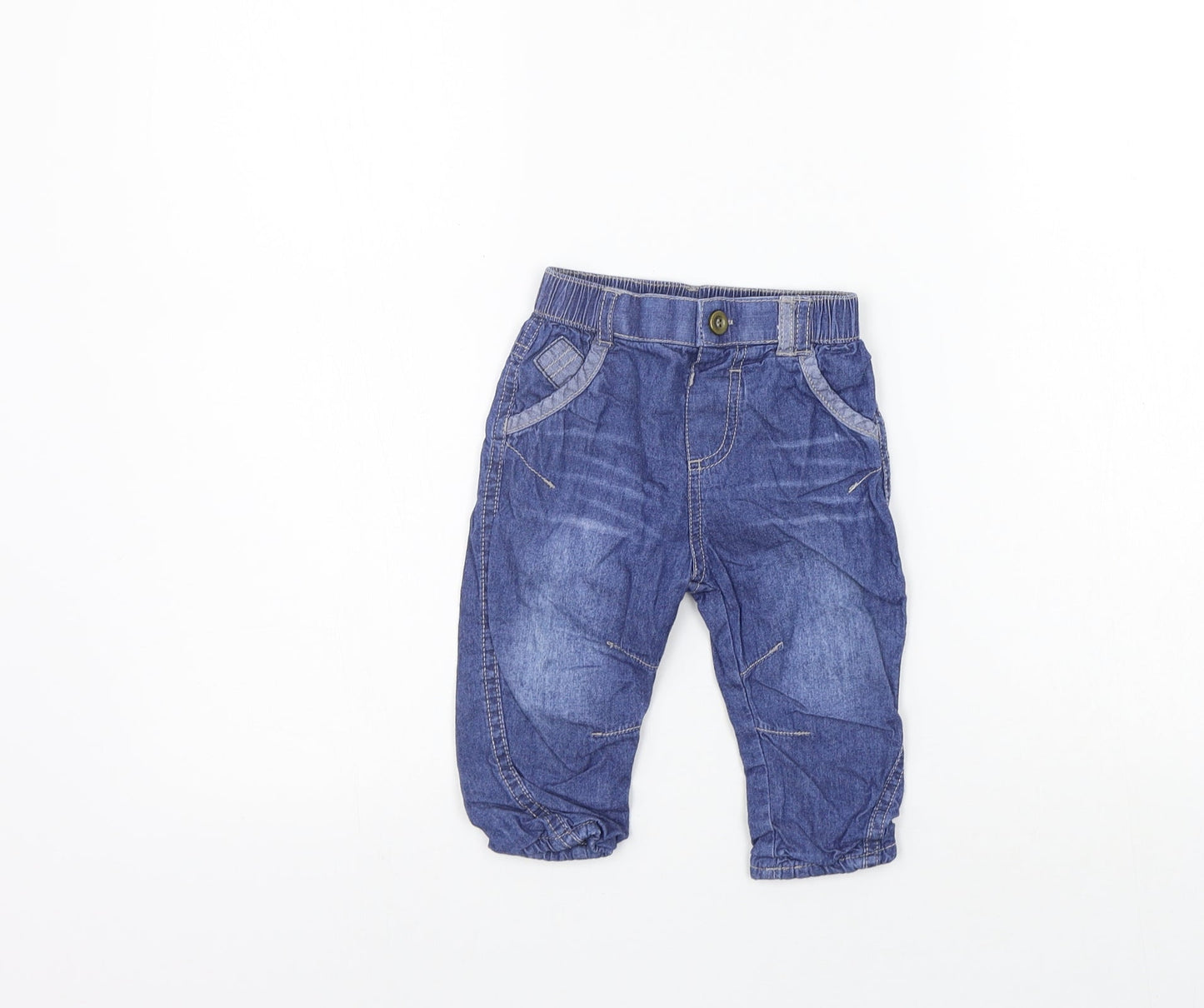 Nutmeg Boys Blue   Jogger Jeans Size 6-9 Months  - Elastic Waist Band