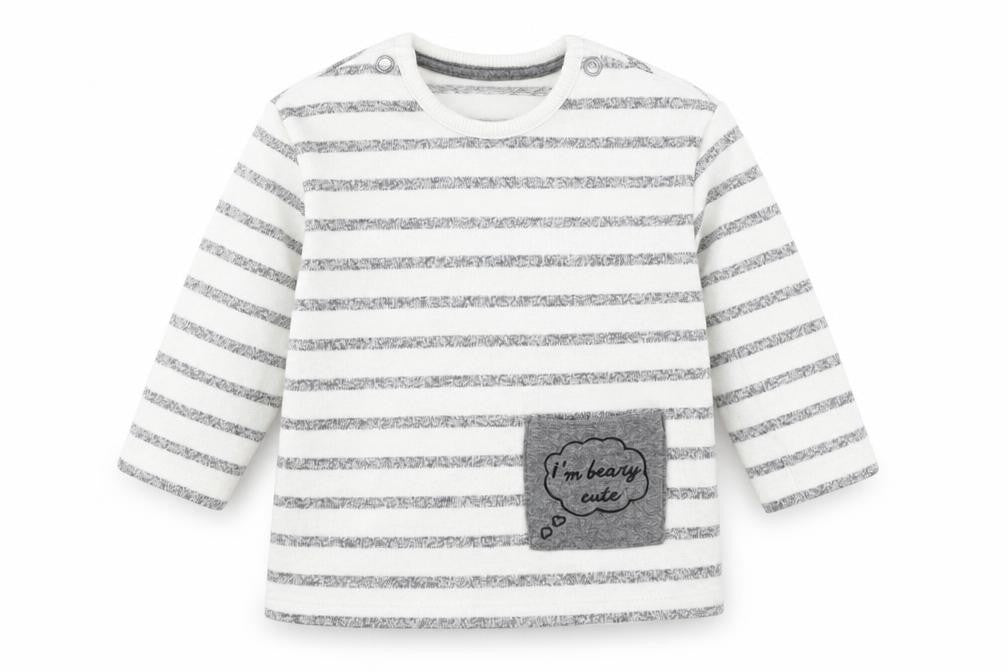 George Girls White Striped  Basic T-Shirt Size 6-9 Months