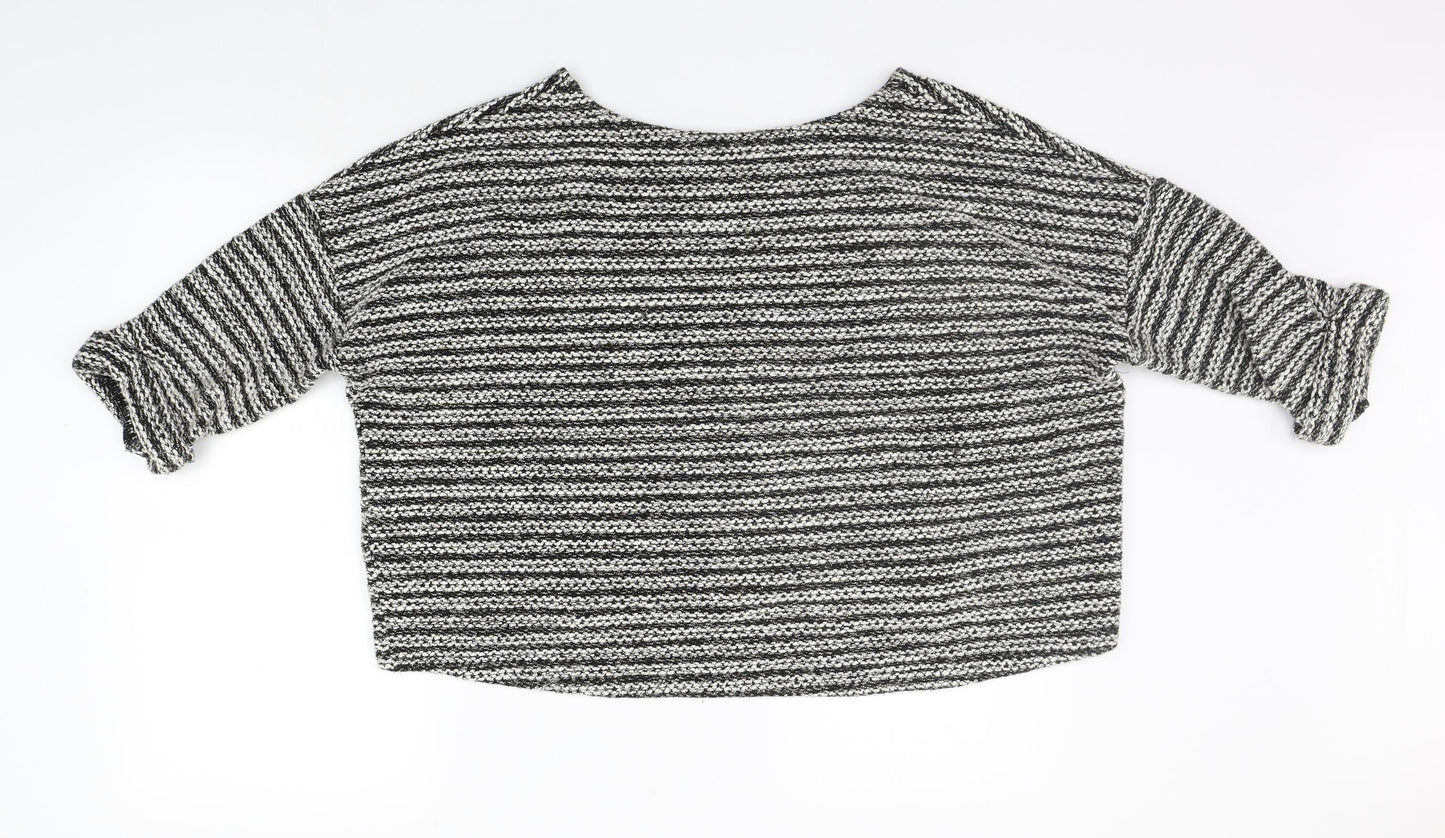 Atmosphere Womens Grey Geometric  Pullover Jumper Size M