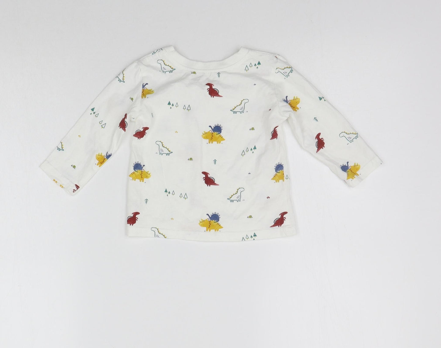 George Boys White Geometric  Basic T-Shirt Size 6-9 Months