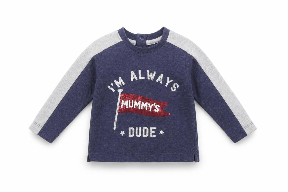 Primark Boys Blue   Basic T-Shirt Size 6-9 Months  - SEQUIN