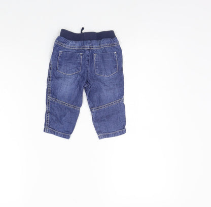 Back view of Tu boys’ blue jogger jeans, size 6-9, months