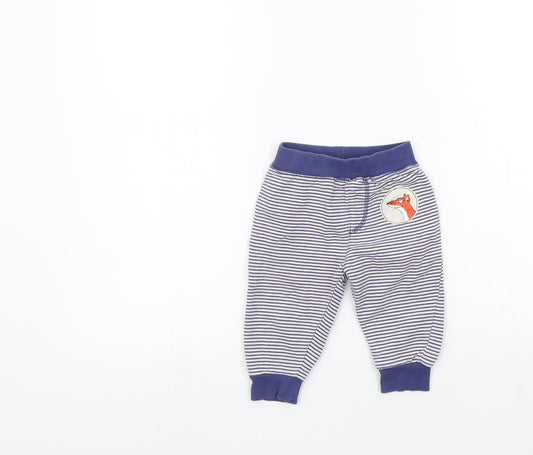 TU Girls Blue Striped  Jogger Leggings Size 6-9 Months