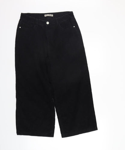 Additional front view of Denim & Co. women’s black trousers, size UK 12, 23-inch leg