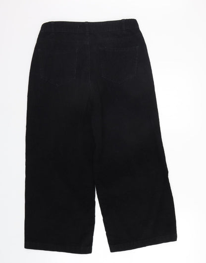 Back view of Denim & Co. women’s black trousers, size UK 12, 23-inch leg