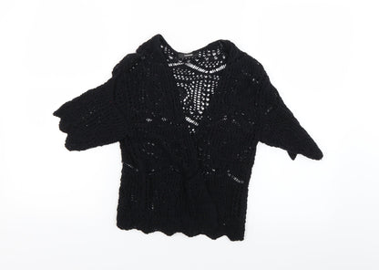 George Womens Black  Knit Wrap Jumper Size 8