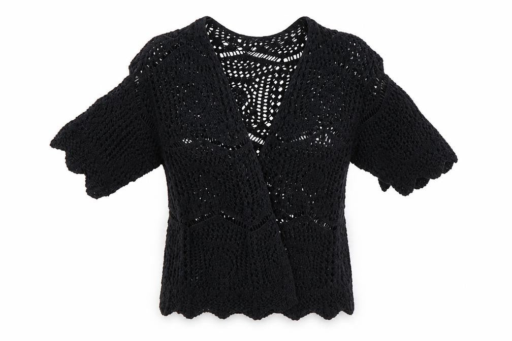 George Womens Black  Knit Wrap Jumper Size 8