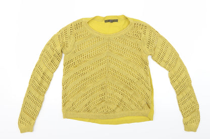 Next Womens Yellow  Knit Pullover Jumper Size 6
