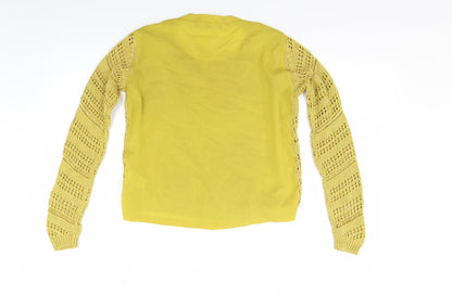 Next Womens Yellow  Knit Pullover Jumper Size 6