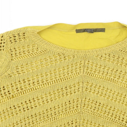 Next Womens Yellow  Knit Pullover Jumper Size 6