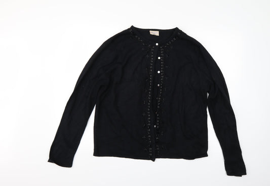 mackays Womens Black  Knit Cardigan Jumper Size XL