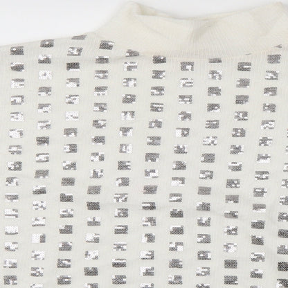 Carla Conte Womens White  Knit Pullover Jumper Size L