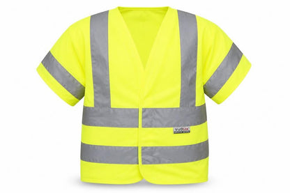 Front view of Viz Life boys’ yellow jacket, size 4-5, years - high viz