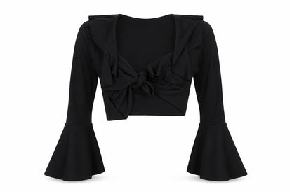 Boohoo Womens Black   Cropped Blouse Size 8