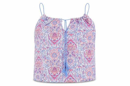 Woman's Secret Womens Blue Geometric  Camisole Blouse Size XS