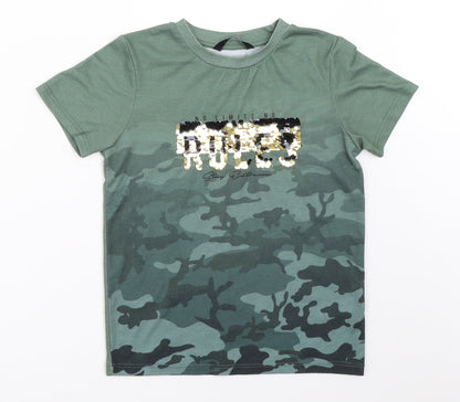 Additional front view of George girls’ green basic t-shirt, size 7-8, years