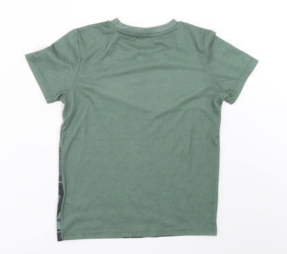 Back view of George girls’ green basic t-shirt, size 7-8, years