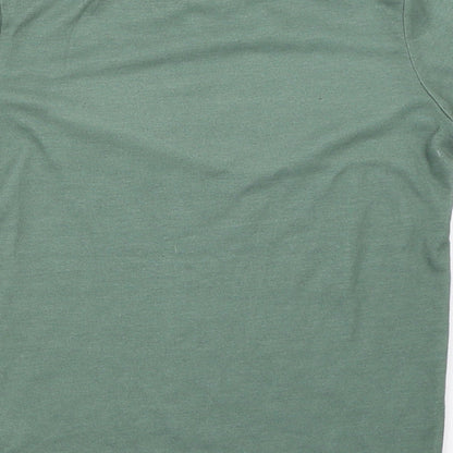 Brand and care label for George girls’ green basic t-shirt, size 7-8, years