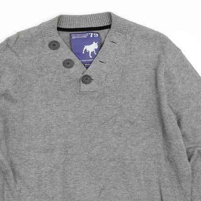 Petroleum Mens Grey   Pullover Jumper Size M