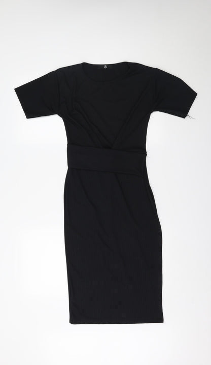 Additional front view of Missguided women’s black fit & flare, size UK 8