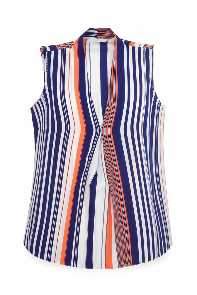 George Womens Multicoloured Striped  Basic Blouse Size 8