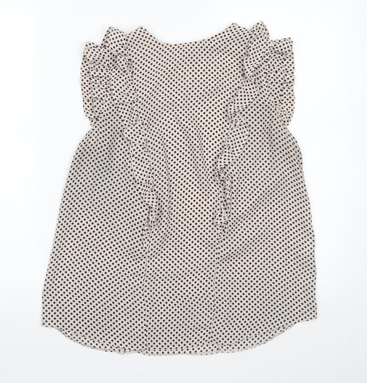 Dorothy Perkins Womens Ivory Polka Dot  Basic Blouse Size 10