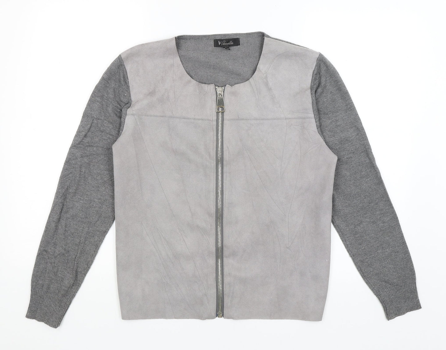 Yenella Womens Grey   Full Zip Jumper Size M