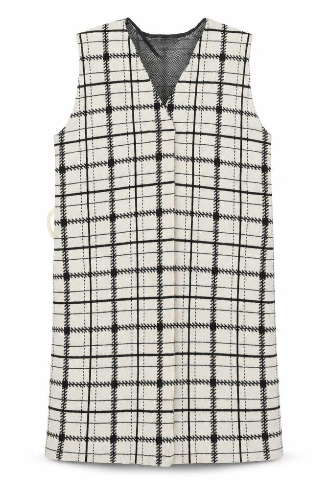 Primark Womens Beige Check  Wrap Jumper Size 6