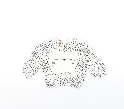 Additional front view of F&F girls’ white polka dot jumper, size 6-9, months