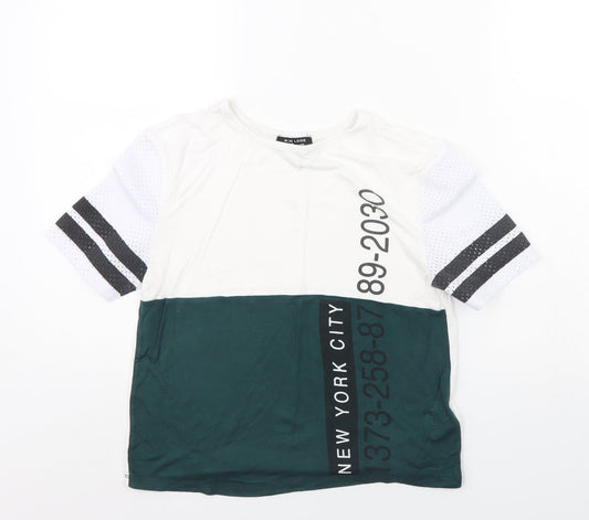 New Look Girls White   Cropped T-Shirt Size 9 Years