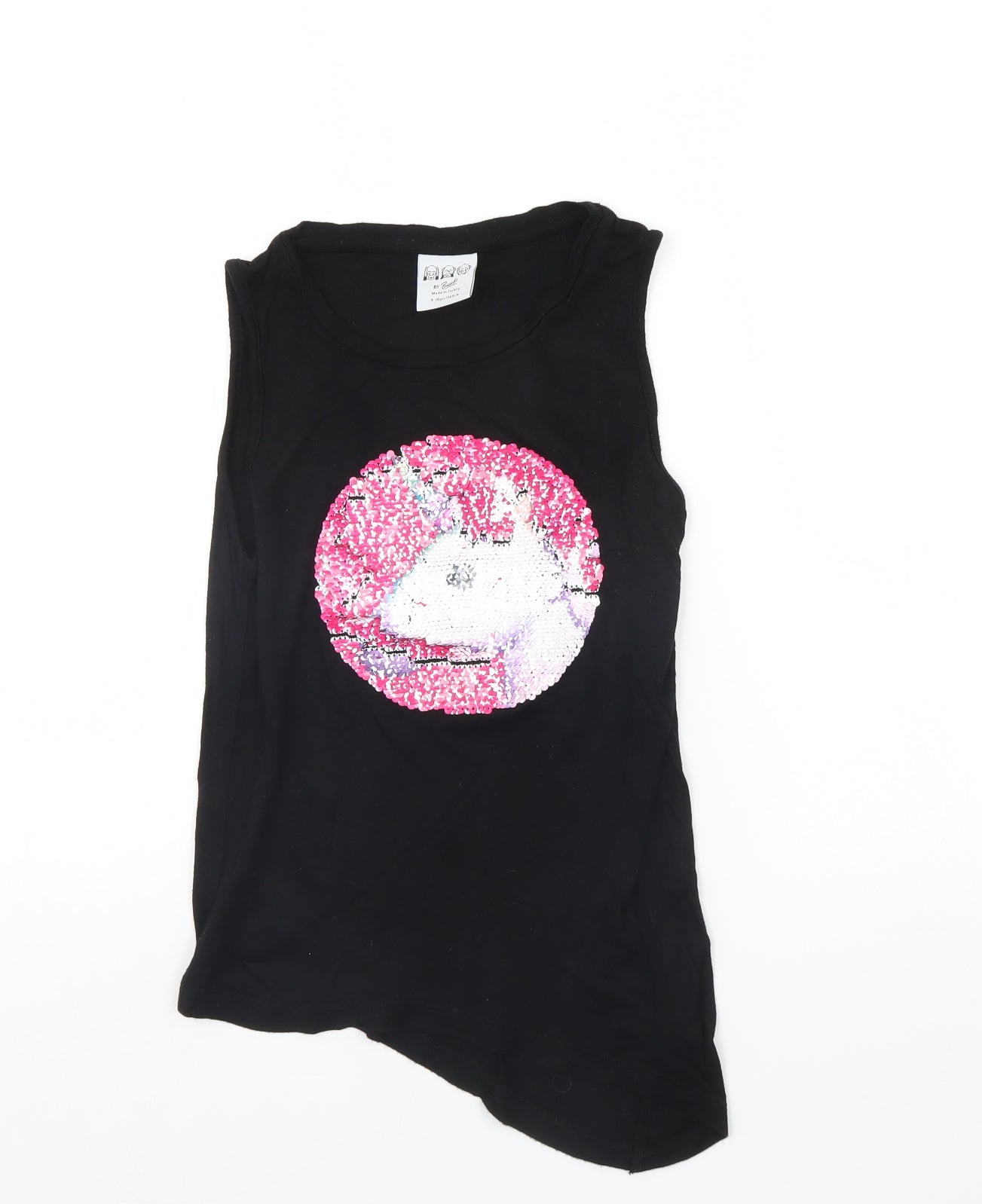 Bravado Girls Black   Basic Tank Size 9 Years  - Unicorn