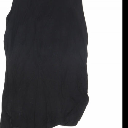 Brand and care label for Bravado girls’ black basic tank, size 9, years - unicorn