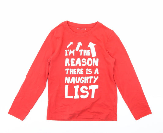Nutmeg Boys Red   Basic T-Shirt Size 11 Years  - christmas
